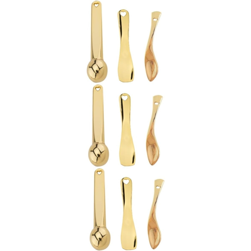 Hkhbjs Cream/Golden 9Pcs Eye Massage Stick Metal Eye Care Tools For Women Facial Mask Spoon Essence Bar Skincare Message Tool