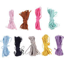 9 pezzi di elastici sottili colorati da 3 mm, forniture per lavori creativi fai da te, cinghie elastiche piatte estensibili