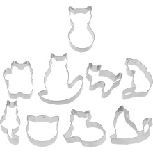 9-teiliges Katzen-Ausstechformen-Set aus Edelstahl zum Backen, robust und wiederverwendbar