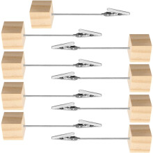 9-teiliges Fotoclip-Set aus Holz mit Sockel, multifunktionalen Notizhaltern und Tisch-Bilderständerclips