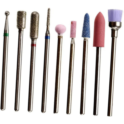 9pcs Sanding Head Set Nail Grinding Head Nail Drill Bits for Manicure Tools Accessories Manicure