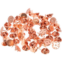50 Sets roségoldene Eisen-Verschlüsse für Emaille-Anstecknadeln, Broschen-Halter