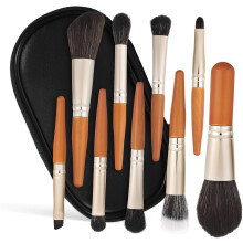 9-teiliges tragbares Reise-Make-up-Pinselset mit Rouge- und Lidschattenpinseln