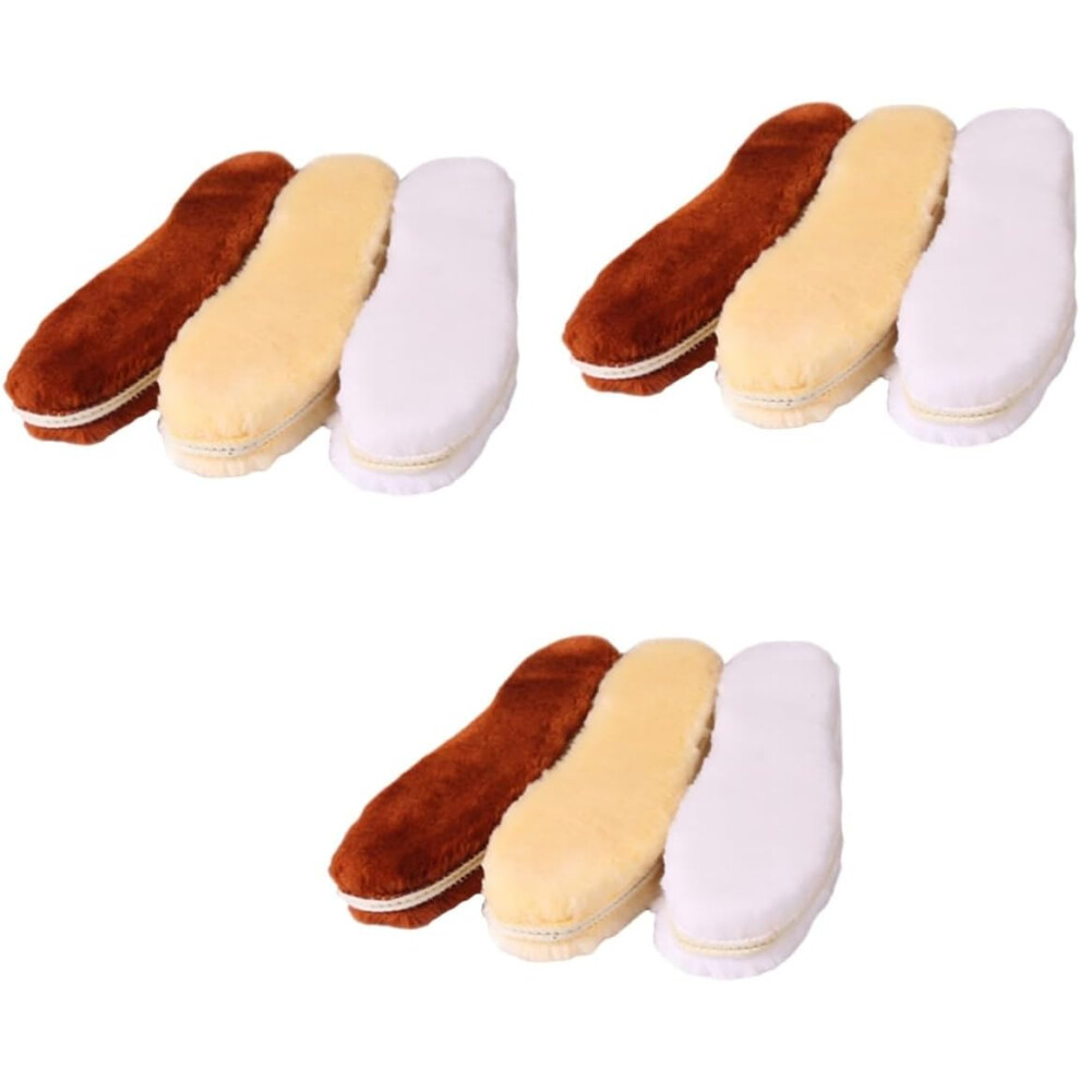 Hkhbjs 9Pairs Winter Warm Insoles Thicken Shoe Pads Fashion Plush Shoe Pads Simulation Wool Insoles