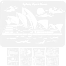 9 Blatt Architektur-Hohlform-Schablonen in Landschaftsform zum Malen