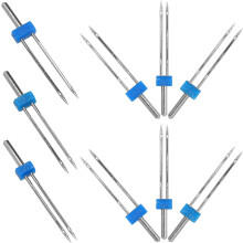 9pcs Professional Sewing Machine Twin Needles Needles for Sewing Fabric Wear-Resistant Sturdy Household Use Double