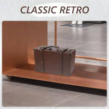 Vintage koffer, retro decoratieve opbergdoos, houten leren koffer met grote capaciteit.