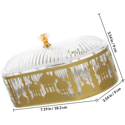 Ramadan Serving Tray Eid Table Decor 2 Materials Plastic Iron Elegant Golden Versatile 1