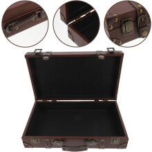 Vintage Koffer, Retro-Dekorationsaufbewahrungsbox, Holz-Ledertruhe, großes Fassungsvermögen