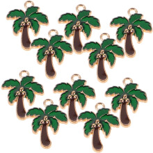 80 Stück Emaille-Anhänger im Hawaii-Stil mit Kokosnussbaum-Motiv für DIY-Schmuck (Halsketten, Ohrringe, Schlüsselanhänger) im tropischen Stil