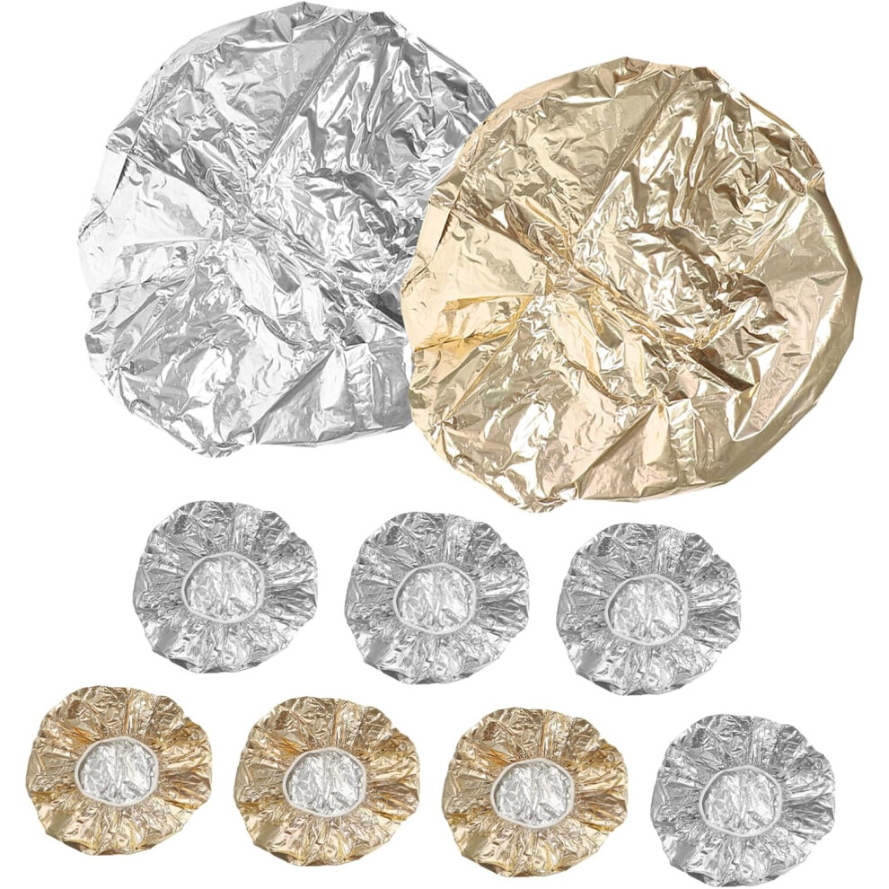 Hkhbjs Silver 9Pcs Heat Sealing Foil Hair Cap For Deep Conditioning Thermal Hair Processing Hat