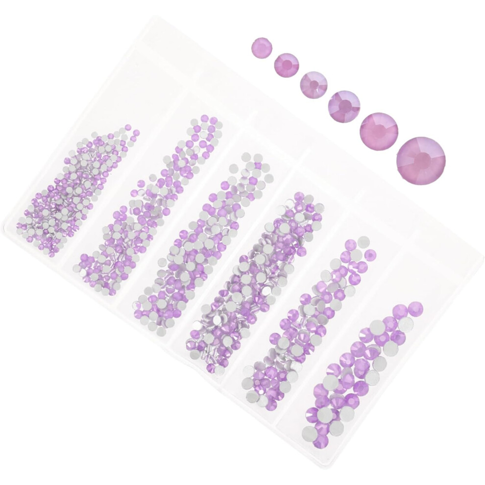 Hkhbjs Purple 820Pcs Nail Art Glass Rhinestones Multisize Gems For Acrylic Nails Shining Craft Supplies