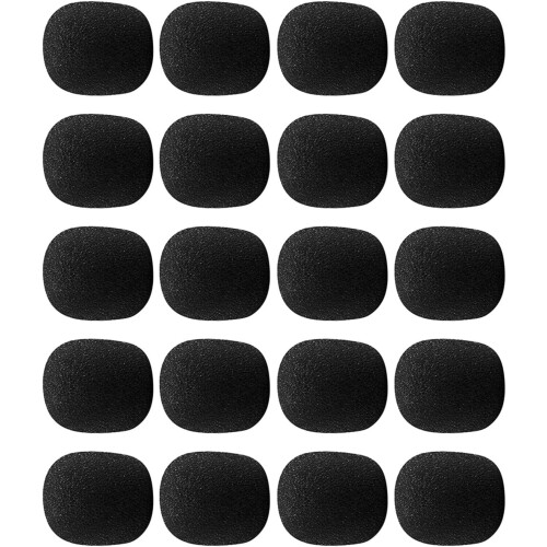 Bonnette anti-vent pour microphone cravate, en mousse noire, lot de 80