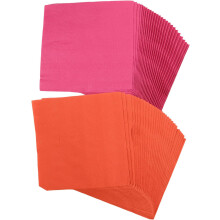 80 Stück Partydekorations-Servietten aus Seidenpapier, Einweg, dekorativ, rosa und orange
