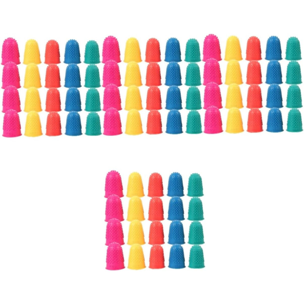 Hkhbjs 80Pcs Multi-Function Finger Protectors Wear-Resistant Rubber Finger Covers Compact Cots