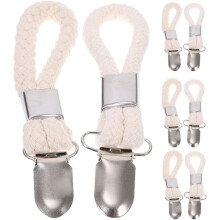 Lot de 8 pinces à torchons de cuisine, avec corde en coton tressé et matériau en fer. Élégantes et simples.