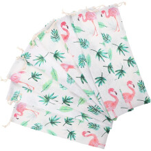 Lot de 8 pochettes de rangement légères en coton et lin pour baguettes de voyage, avec cordon de serrage.