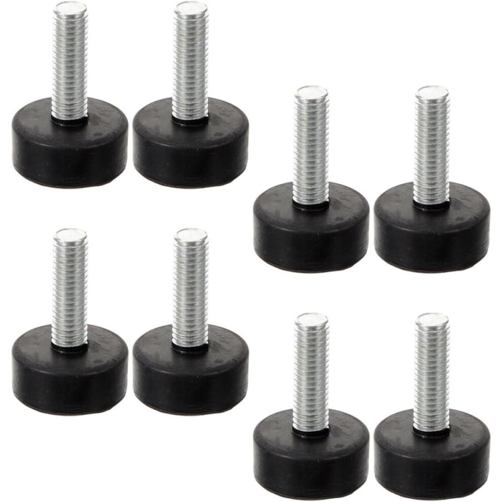 Adjustable Rubber Furniture Leveling Feet Non Pads 8Pcs With Iron Screw 5455468324178