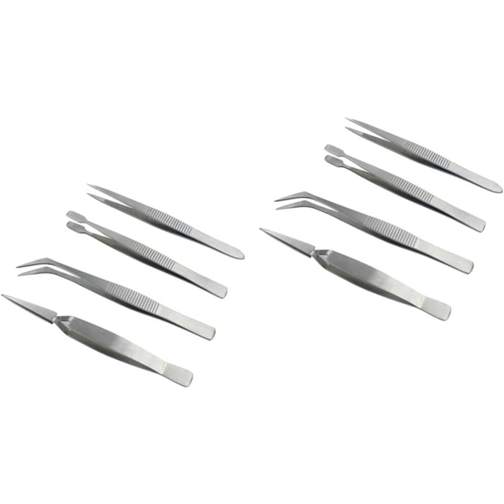 Hkhbjs 8Pcs Diy Manicure Tool Professional Tweezers Kit Steel Tweezers Pointed Tips Multifunctional For Jewelry Making