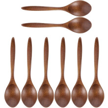 8 wiederverwendbare kleine Dessertlöffel aus Holz, vielseitig einsetzbar zum Rühren und Servieren