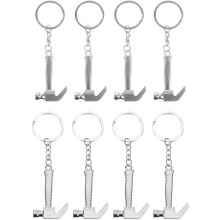 8 Mini-Hammer-Schlüsselanhänger aus Metall, hammerförmiger Schlüsselring mit Anhänger