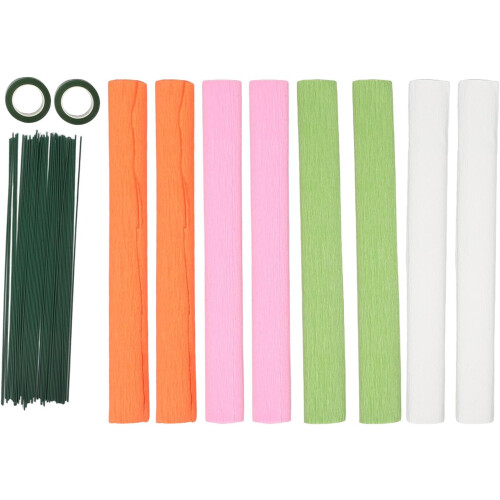 Krepppapier-Verpackungsset für Blumensträuße, Verpackungsmaterial, strukturierte Packbögen