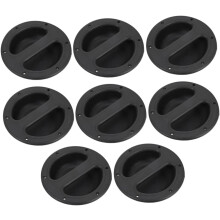8 Stück runde Lautsprechergriffe aus ABS, schwarz, 146 x 38 mm