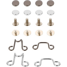 Lot de 8 boutons de taille détachables sans clous, petits, argentés et gris anthracite, pour jeans (vis)