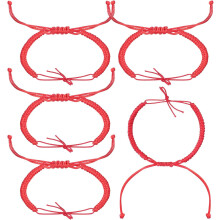 8 Stück rote Seilarmbänder, Halbfertigprodukt für DIY-Handarbeiten, buddhistische Armbänder (Großpackung)