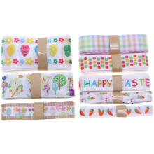 8 Rollen Osterband-Set mit Hasen-, Karotten- und Eiermotiven, 2 m Polyester-Satin-Bastelband zum Verpacken