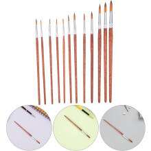 12-teiliges Set kleiner Nylonpinsel mit spitzen Enden für feine Detailmalerei und als Reise-Aquarell-Zubehör