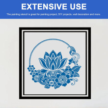 12pcs Mandala Stencil Set para pintura de parede e piso, modelos plásticos reutilizáveis de 30x30cm