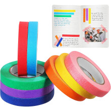8 rullar maskeringstejp lättavtagbar målningstejp för scrapbooking gör-det-själv-projekt röd blå gul alternativ