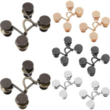 8 Sets Nähfreie Taillenverstellclips für Jeans, Größe L (32 mm), Silber und Gold-Mix, Gunmetal-Schwarz, Kupfer