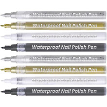 8 pennarelli per nail art, strumenti per la decorazione e la colorazione dello smalto, con funzione di puntinatura per manicure fai da te.