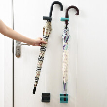 2 sets moderne paraplustandaards voor wandmontage met compartimenten en beugels.
