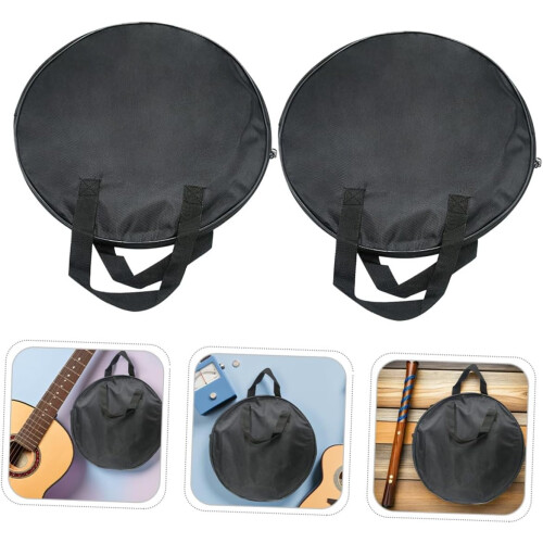 Dumb Drum Pad Bag Drum Storage Case with Handle 2pcs 12 inch Waterproof Oxford Cloth Practical Carry Handle