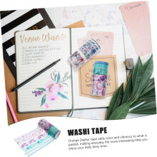 Juego de 10 cintas Washi anchas para manualidades y diarios, cintas de papel decorativas con un diseño estético.