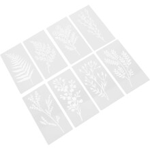 8 stuks herbruikbare sjablonen voor bloemen en bladeren, 15x7,5 cm