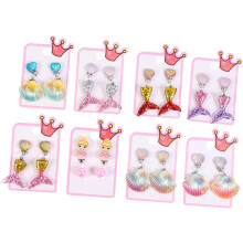 Clip-Ohrringe, Ohrclips für Jungen und Mädchen, kreatives Acryl, 4,5 x 2,5 cm