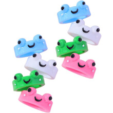 8er-Set Froschringe aus Kunstharz, dekorative Fingerringe für Damen, Schmuckgeschenke für Partys, zufällige Auswahl, hergestellt aus Kunstharz