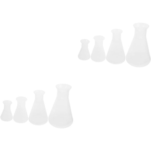 8pcs Erlenmeyer Flask Scale Conical Flask for Chemistry Material for Science Experiments and Filtering