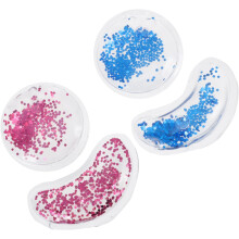 Lot de 8 patchs oculaires rafraîchissants en gel, réutilisables et à paillettes, pour le soin des yeux pendant la nuit.