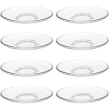 8-teiliges Set runder Glas-Teeteller, Untertassen, leichte und kompakte Kaffeetassenuntersetzer, modernes Design