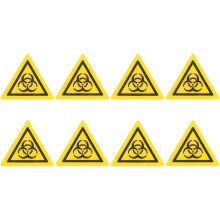 8pcs Biosafety Warning Stickers Biological Hazard Risk Label Decals Laboratory Safety Caution Signs