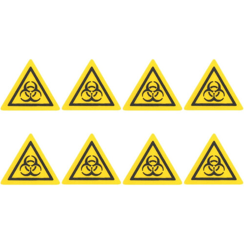 8pcs Biosafety Warning Stickers Biological Hazard Risk Label Decals Laboratory Safety Caution Signs