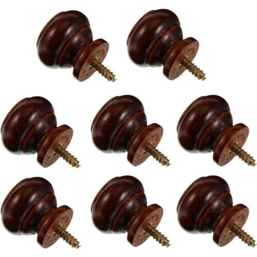 8pcs Sturdy Wardrobe Knob Round Door Handle Wood Light Duty Practical Knobs