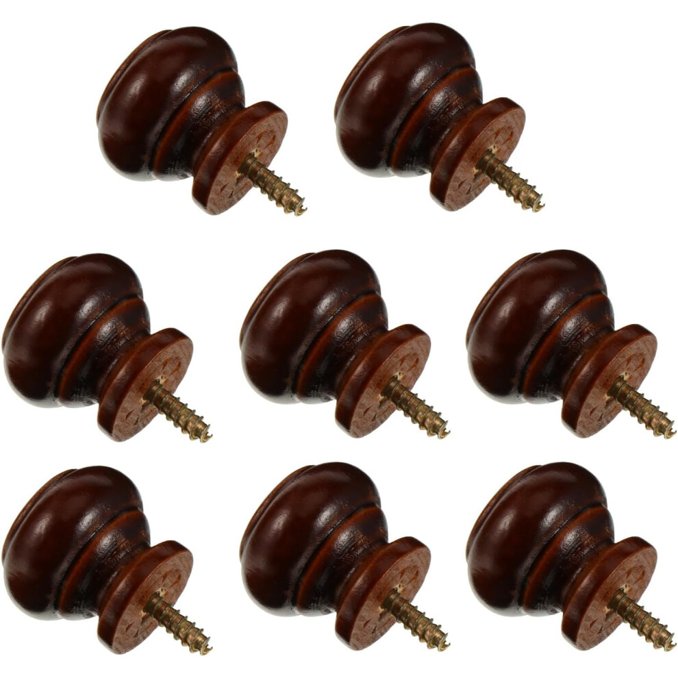 8Pcs Sturdy Wardrobe Knob Round Door Handle Wood Light Duty Practical Knobs 5455468329746