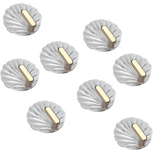 8 Stück selbstklebende Türhaken für Badezimmer, Muscheldesign, PS-Material, platzsparend, dekoratives Muster
