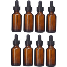 8 Pcs 30ml Brown Glass Essential Oil Bottles with Black Dropper Caps Small Perfume Bottles